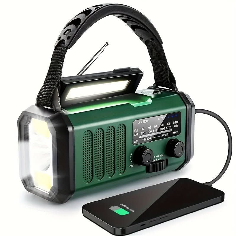 ECOPOWER RADIO Nouzové meteorologické rádio se solárním napájením, svítilnou a USB nabíječkou