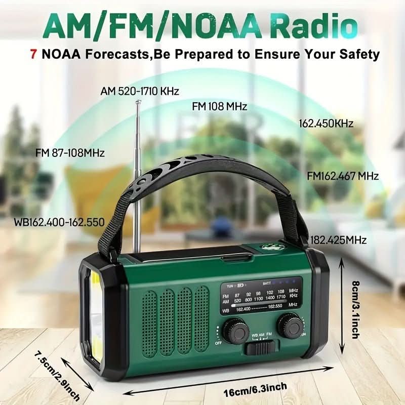 ECOPOWER RADIO Nouzové meteorologické rádio se solárním napájením, svítilnou a USB nabíječkou