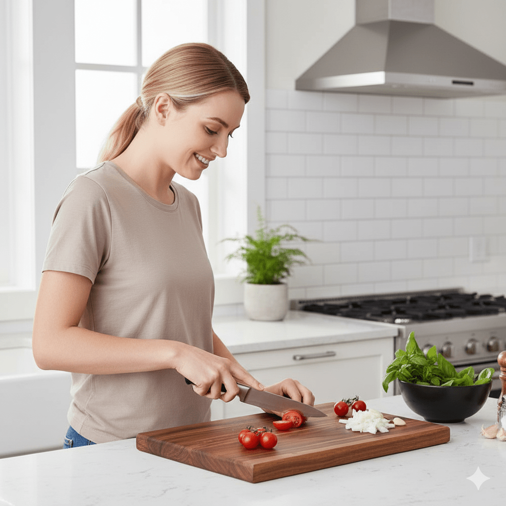 لوح تقطيع خشب الأكاسيا المستدام ECOSLICE للاستخدام اليومي في المطبخ