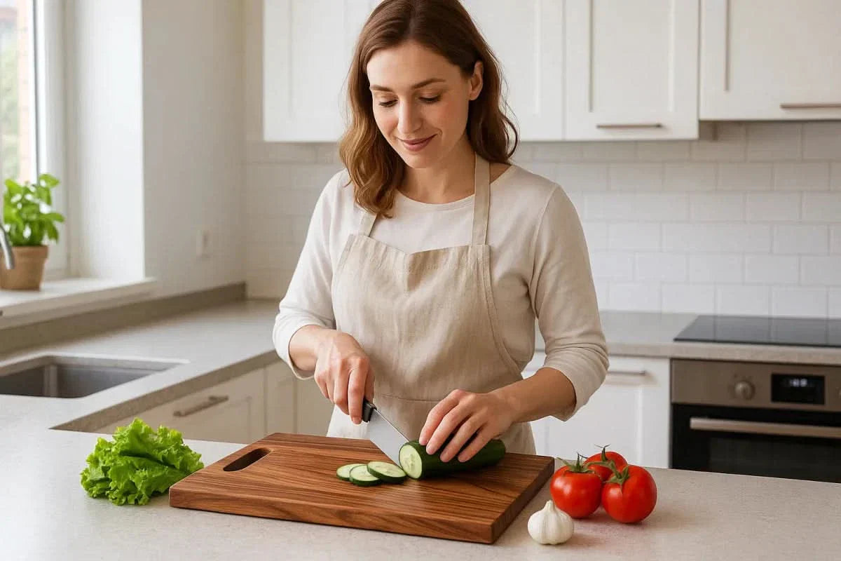 لوح تقطيع خشب الأكاسيا المستدام ECOSLICE للاستخدام اليومي في المطبخ