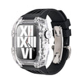 RM V30 Glacier-serien Fluororubber Gennemsigtigt Cover Gummibånd Mod Kit til Apple Watch