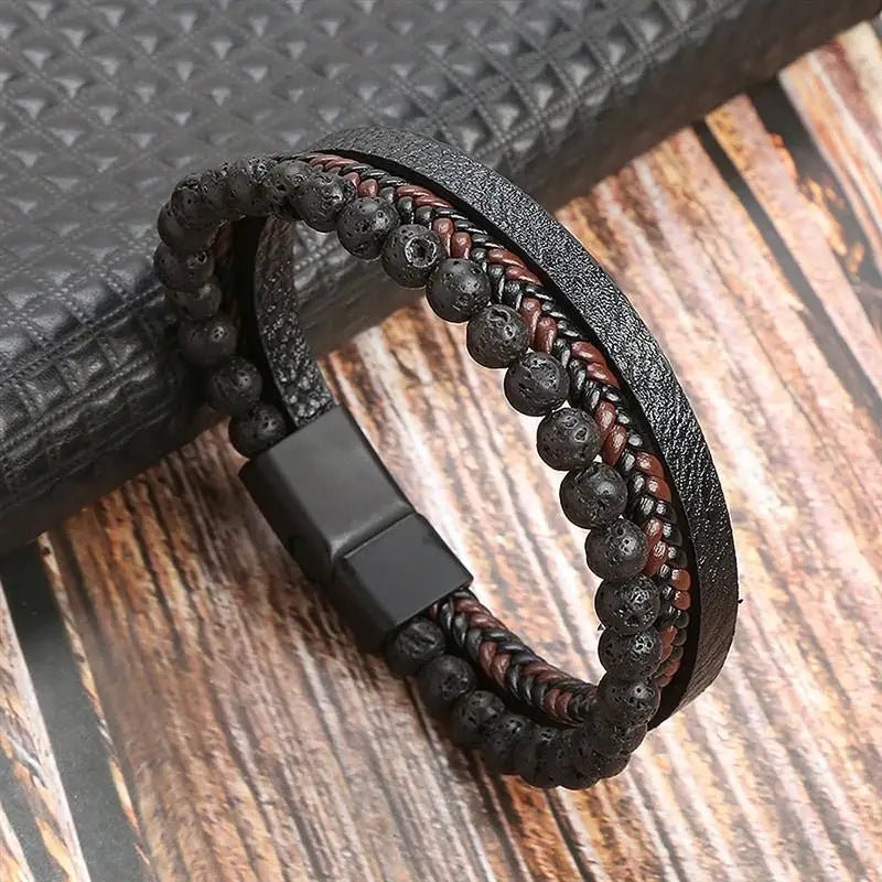 Pánský náramek EDGEKNOT s minimalistickým pleteným designem a kovovým gravírovatelným detailem