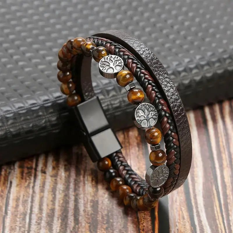 Pánský náramek EDGEKNOT s minimalistickým pleteným designem a kovovým gravírovatelným detailem