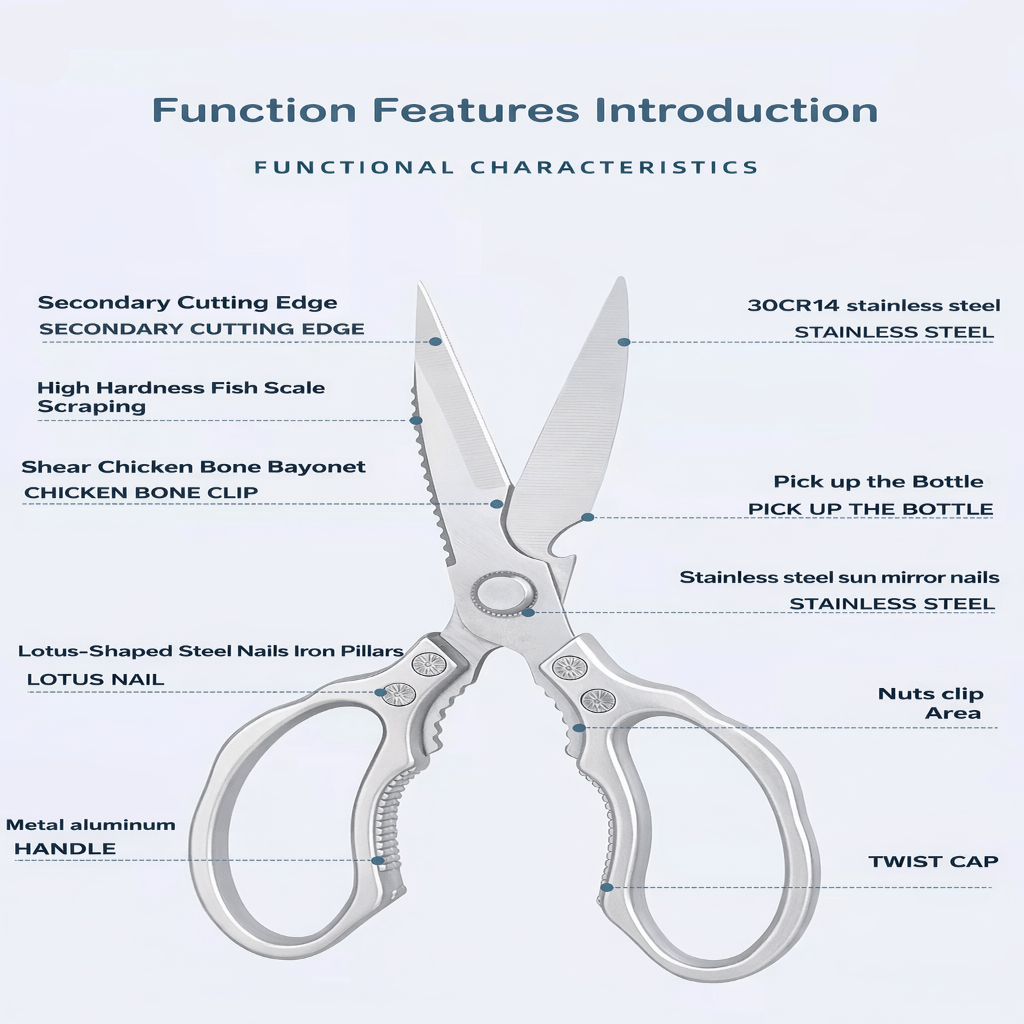 EDGEON Kitchen Scissors For Herbs And Meats, Precise Cuts