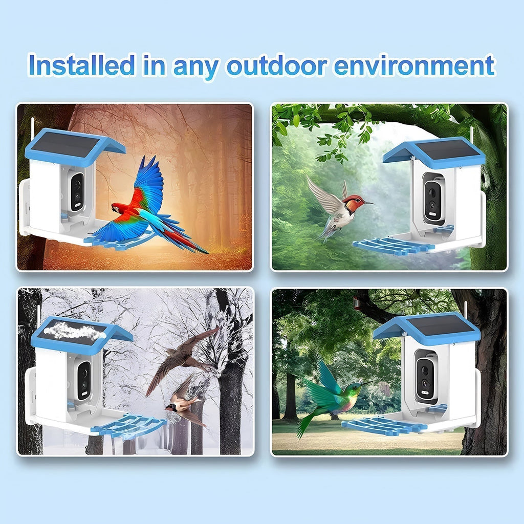 Smart Bird Feeder With AI Species ID, 2K Camera, Solar Power
