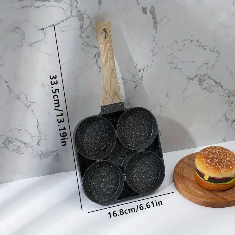 ChefVerra Antihaft-Omelettpfanne mit vier Fächern für Eier, Pfannkuchen und Burger
