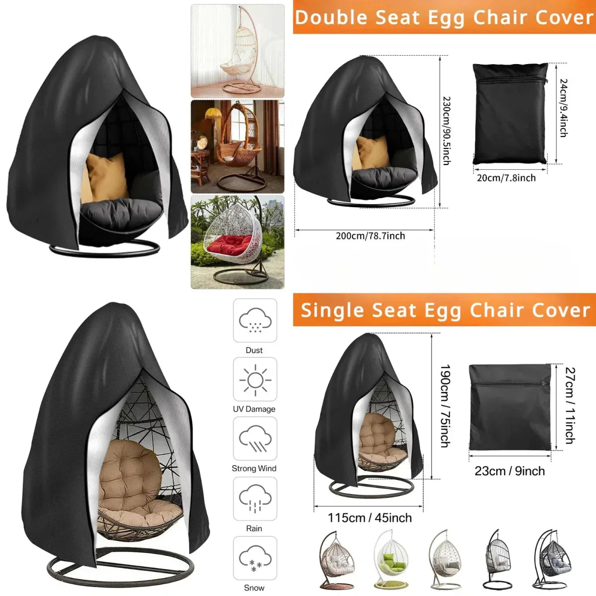 Copertura Tutto Tempo EGGSHELTER per Poltrona Egg da Esterno