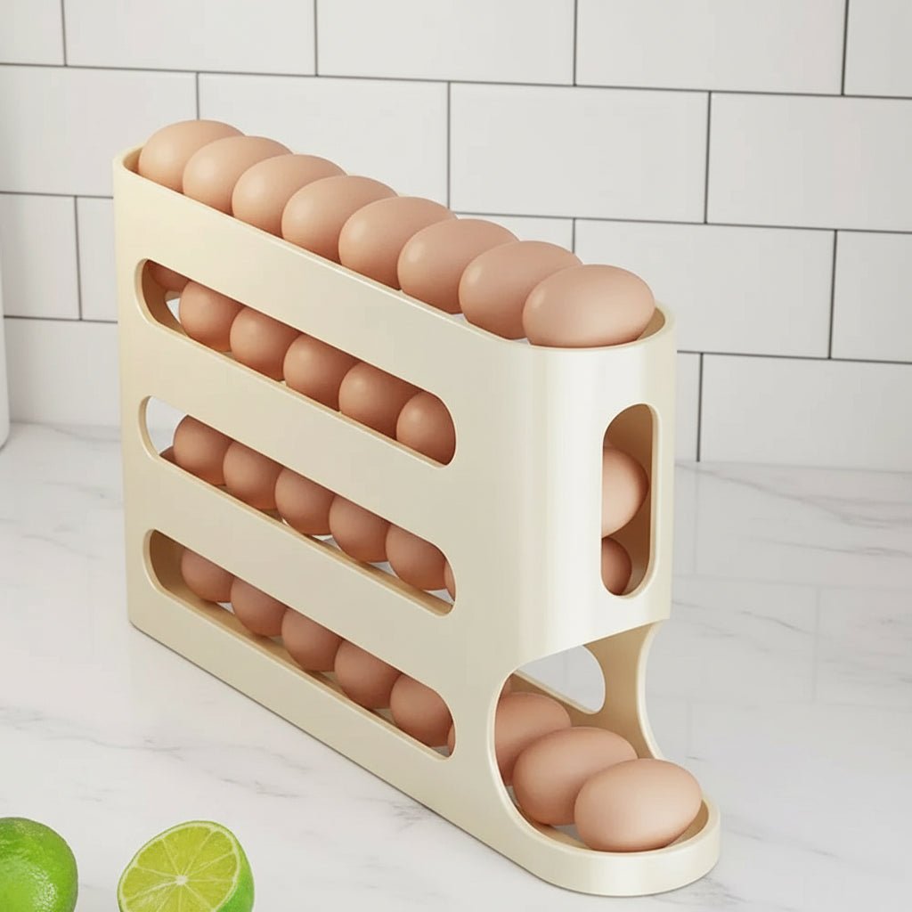 EGGSTAIR 4vrstvý dávkovač vajec s automatickým otáčením pro kompaktní lednice