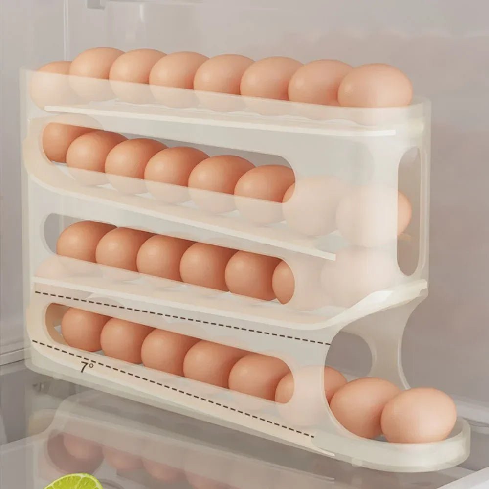 EGGSTAIR 4vrstvý dávkovač vajec s automatickým otáčením pro kompaktní lednice