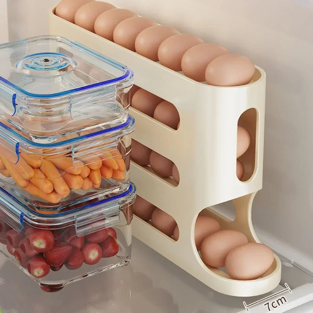 EGGSTAIR 4vrstvý dávkovač vajec s automatickým otáčením pro kompaktní lednice
