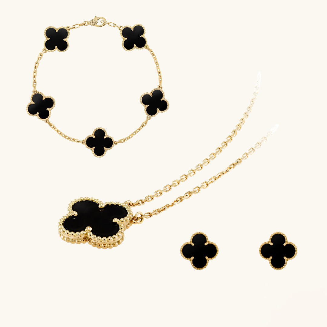 Elegantní sada šperků s 18K zlatým pokovením, hypoalergenní