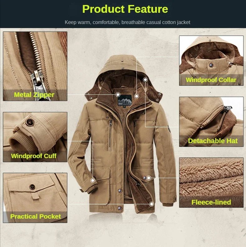 EVERECO Bærekraftig Isolert Vinterjakke for Menn med Regnresistent Finish