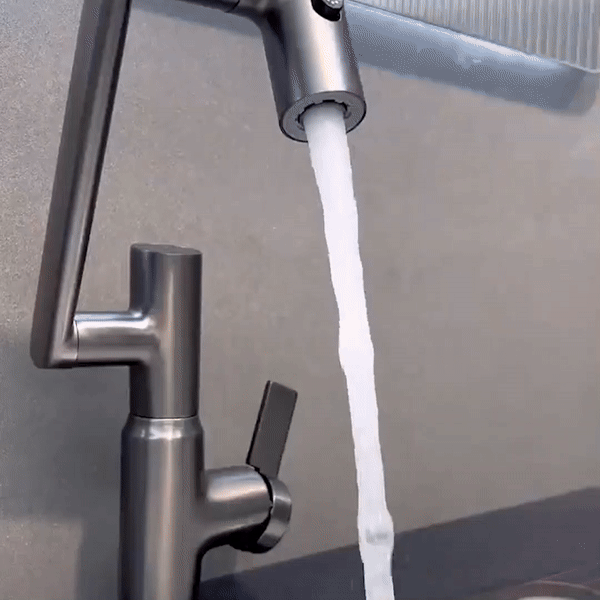FlowAxis 360 Degree Swivel Kitchen Faucet With Temperature Display And Height Adjustment | compagnien