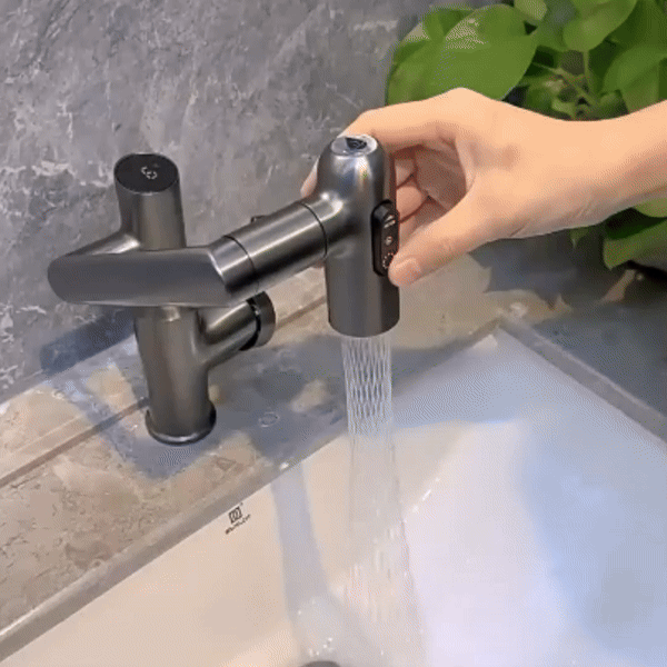 FlowAxis 360 Degree Swivel Kitchen Faucet With Temperature Display And Height Adjustment | compagnien