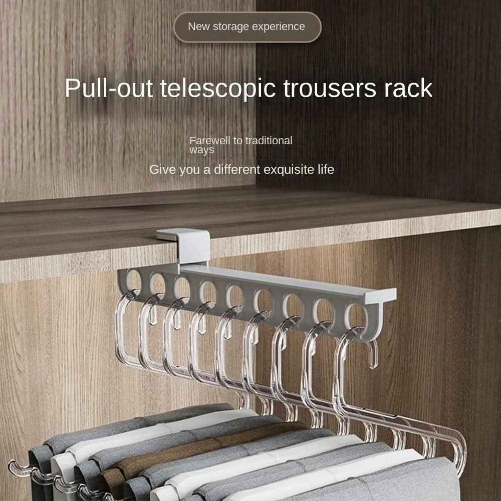 SwiftGlide Pull-Out Rack for Wardrobe Organizers Space-Saving Effortless Organization