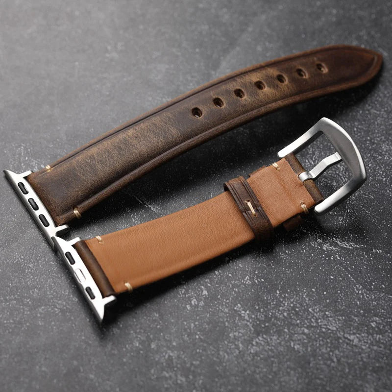 Dunkelbraunes klassisches Uhrenarmband für den täglichen Gebrauch und Reisen