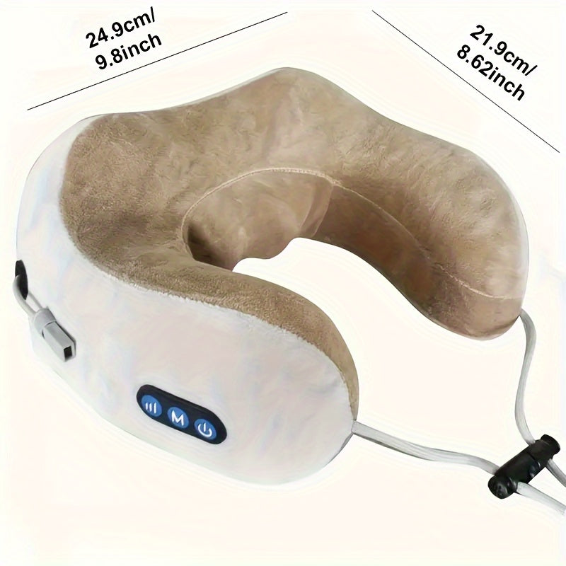 Nexcozy U Shaped Neck Pillow With Memory Foam And Gentle Vibration