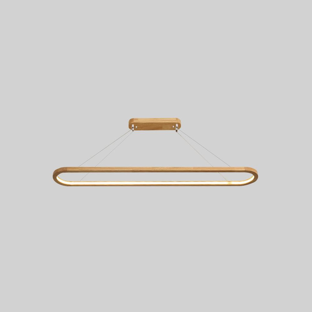 Lunara Modern Hanging Lamp in Metal and Wood by NovaHaus