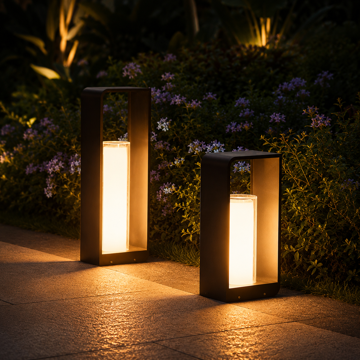 Compagnien Square LED landskapsbelysning med markspjut för gångvägar