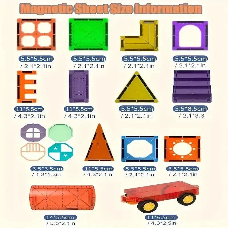 NovaBlocks 磁石ブロック 2歳以上向け 創造的遊び 69ピースセット
