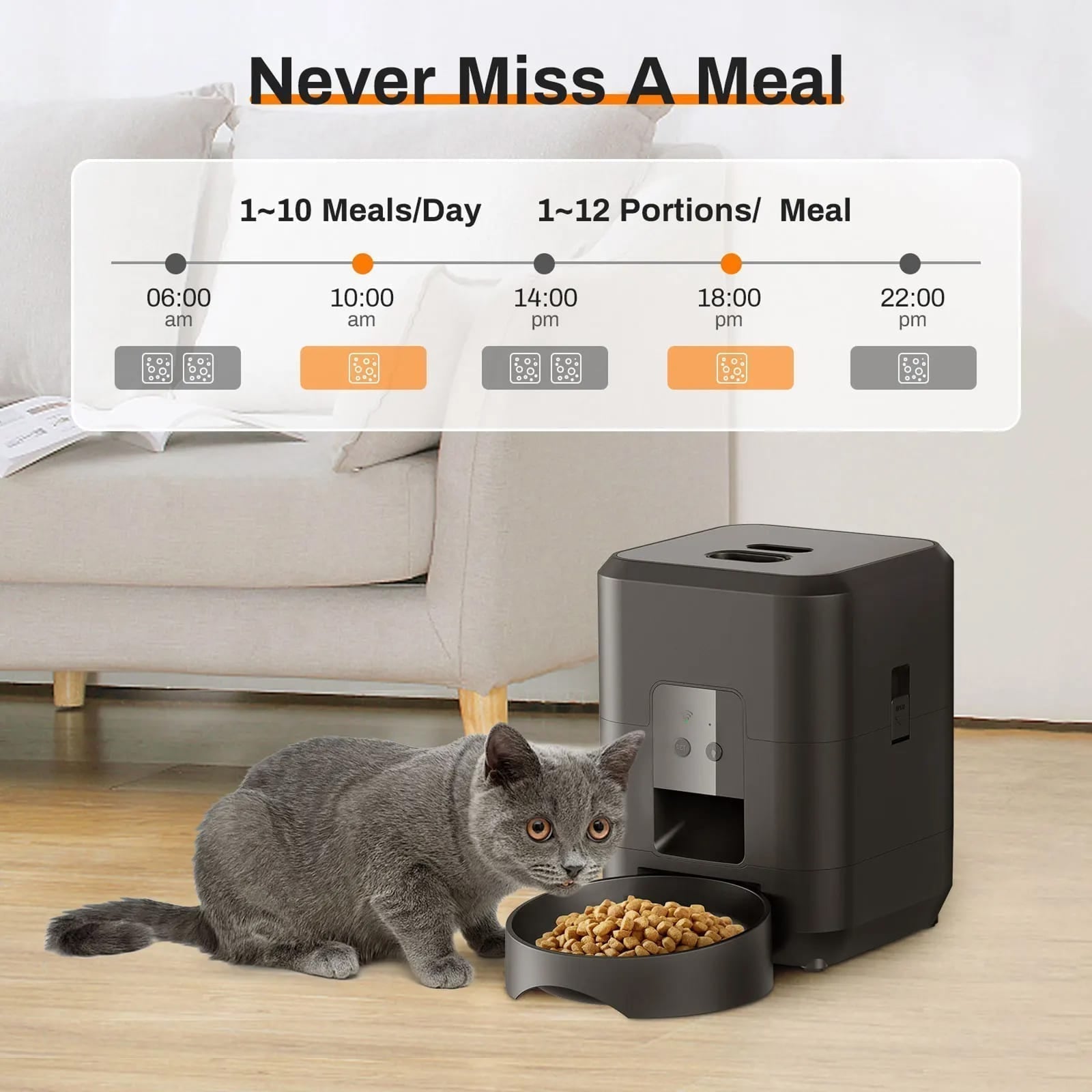 WiFi Smart Pet Feeder With Dual Power For Home Use