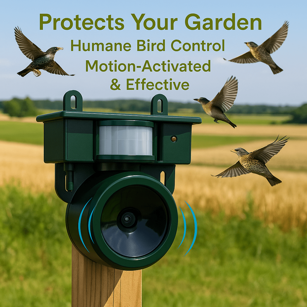 Disuasor de aves con sensor de movimiento FeatherBlock para espacios exteriores tranquilos