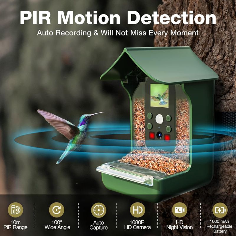 Hrănitoare pentru păsări Feathervision cu cameră HD încorporată pentru vizionare în aer liber