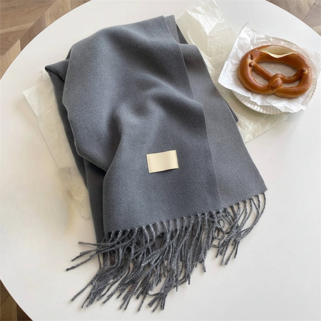 Bufanda Pashmina Bicolor FEMORA con Flecos Suaves y Calidez