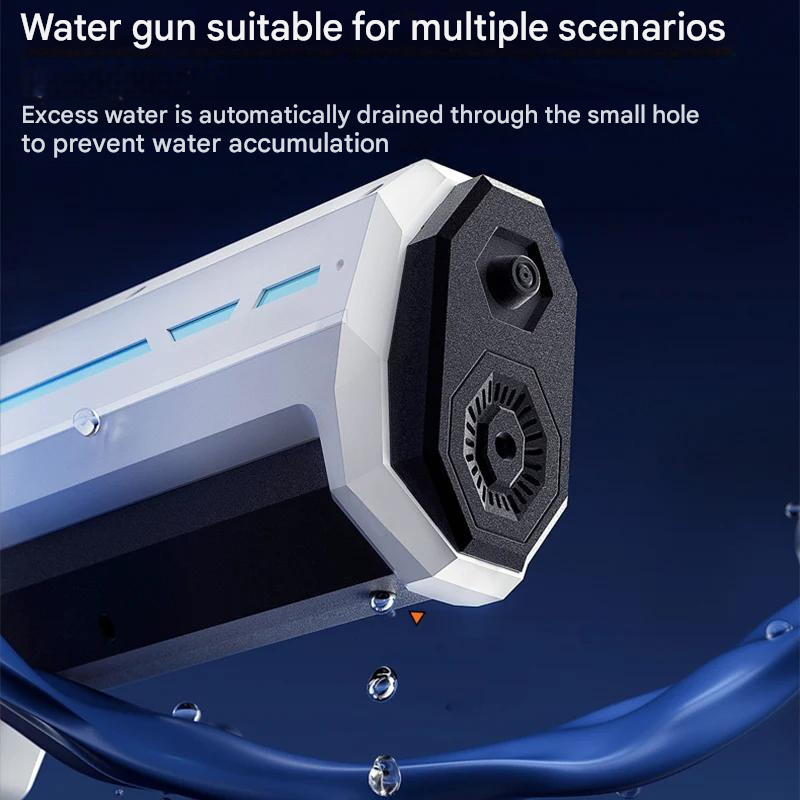 Wasserpistole mit automatischer Funktion, 1L Tank, 10m Reichweite, wiederaufladbarer Akku