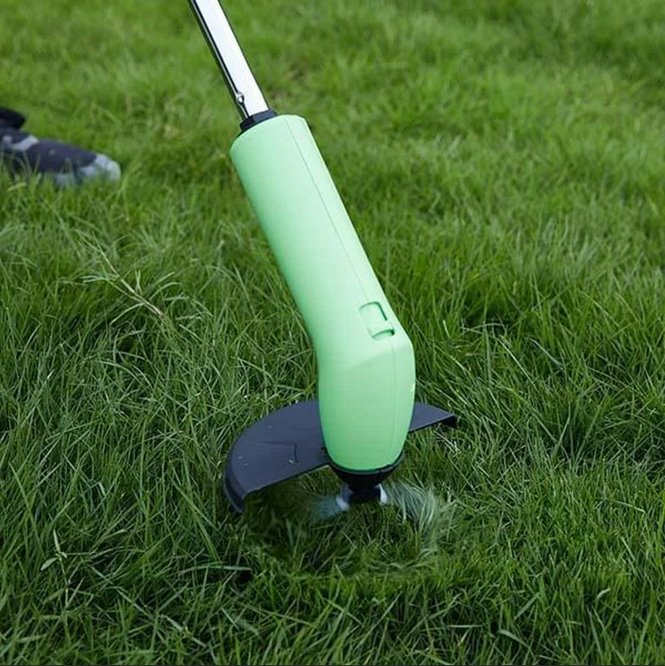 Bezprzewodowa mini podkaszarka z 63 cm trzonkiem, zasilana bateriami AA, lekka