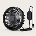 USB Car Fan With Suction Cup Mount, 3 Speeds, Portable Cooling