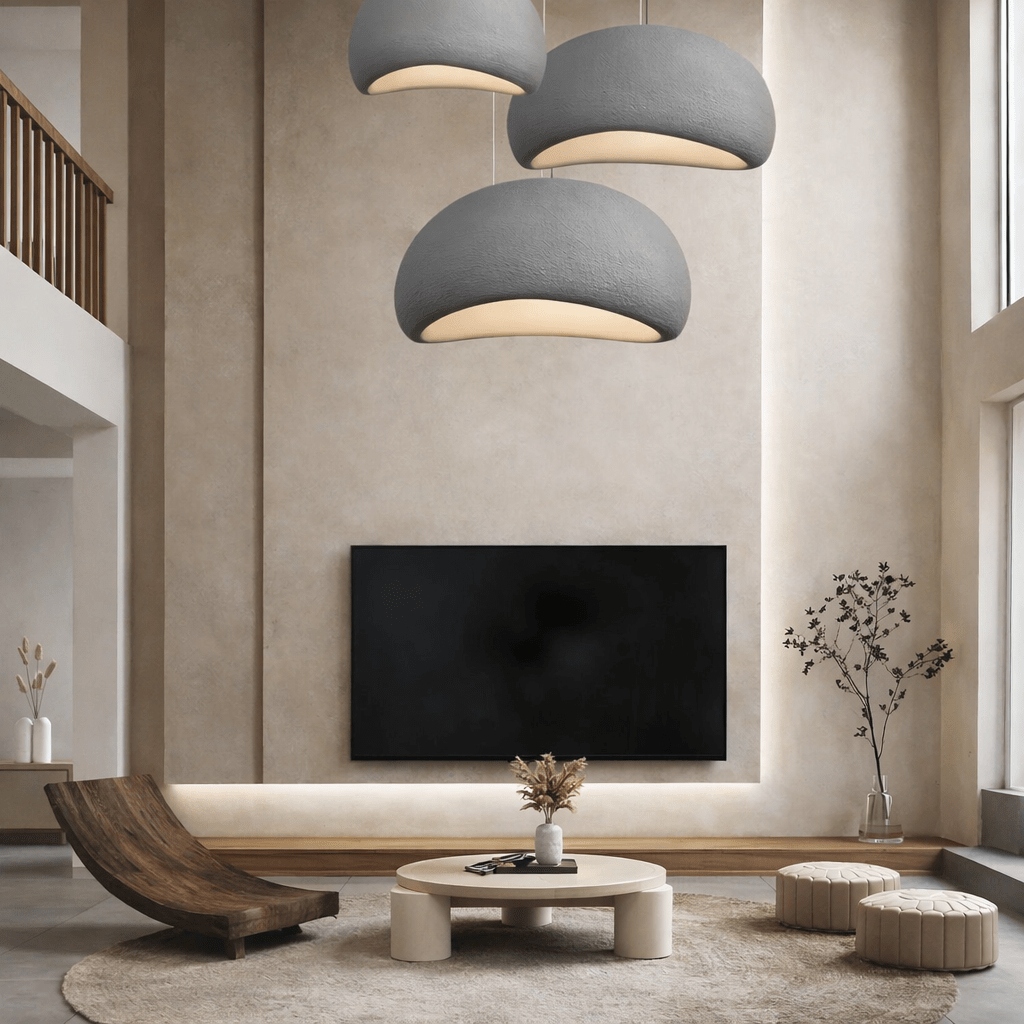Glassfiber Pendellampe Med Minimalistisk Wabi Sabi Kjøkkenbelysning