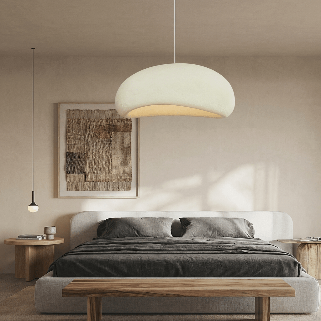 Glassfiber Pendellampe Med Minimalistisk Wabi Sabi Kjøkkenbelysning