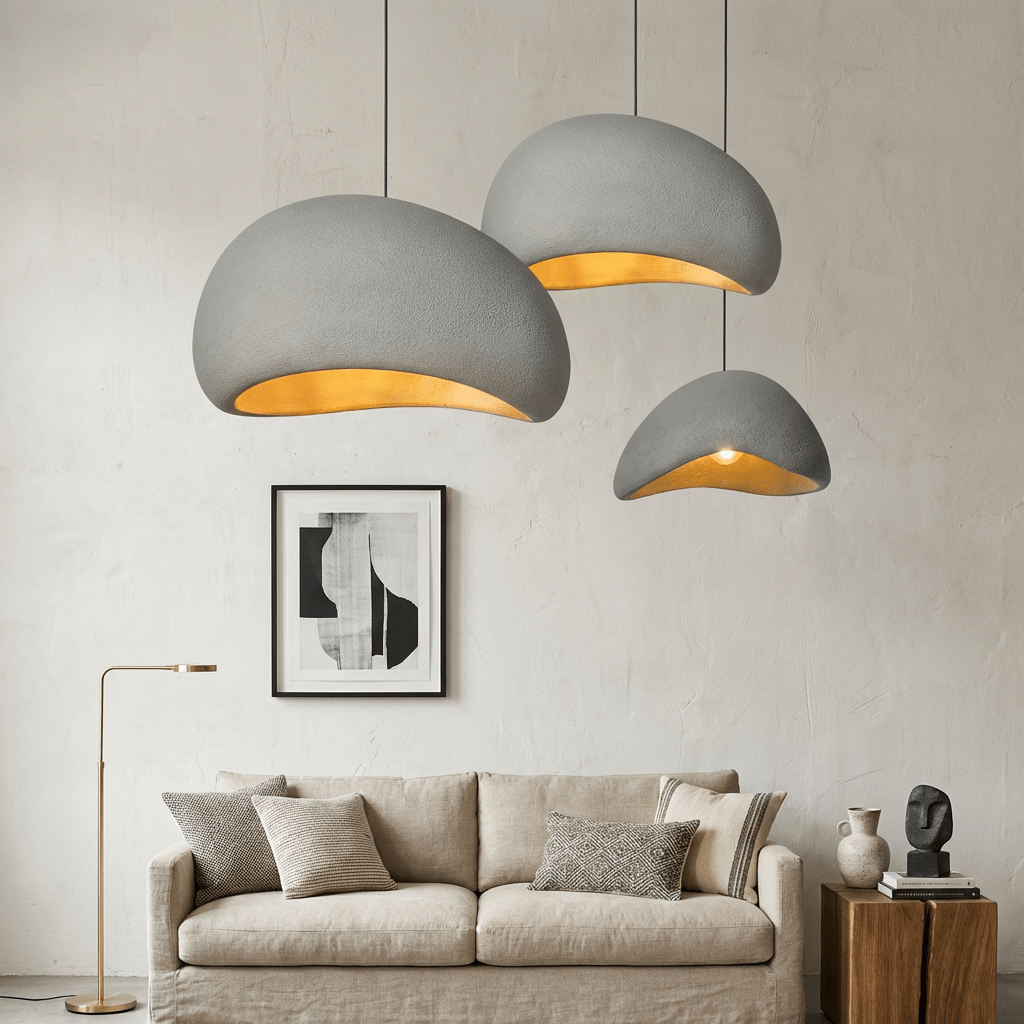 Glassfiber Pendellampe Med Minimalistisk Wabi Sabi Kjøkkenbelysning