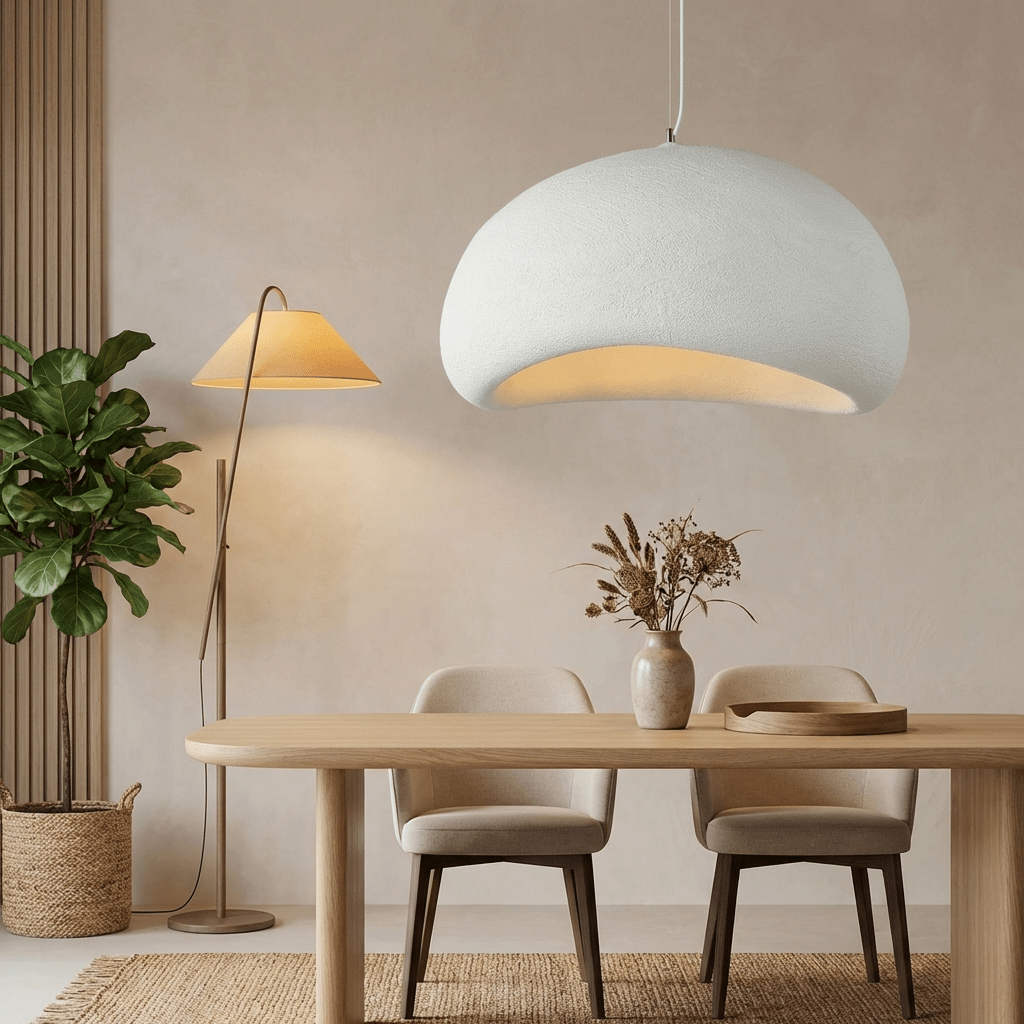 Glassfiber Pendellampe Med Minimalistisk Wabi Sabi Kjøkkenbelysning