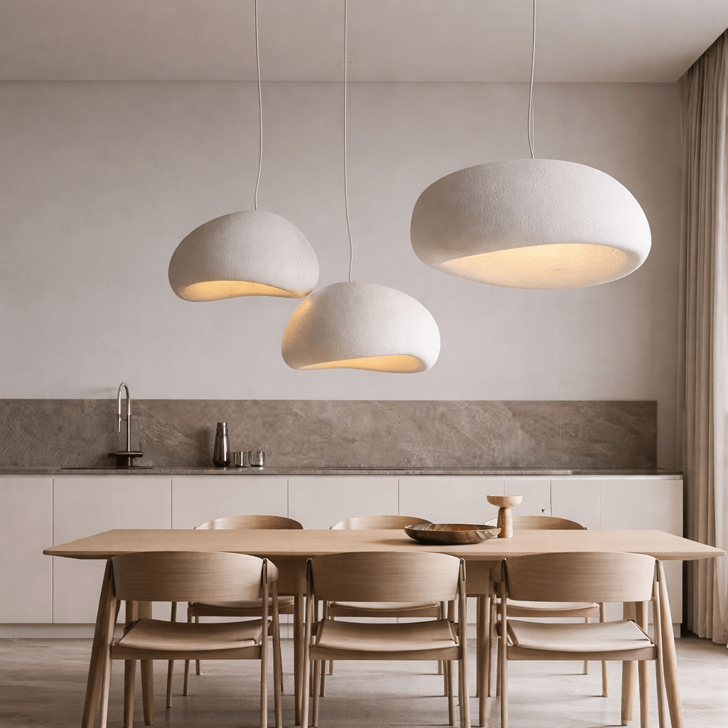 Glassfiber Pendellampe Med Minimalistisk Wabi Sabi Kjøkkenbelysning