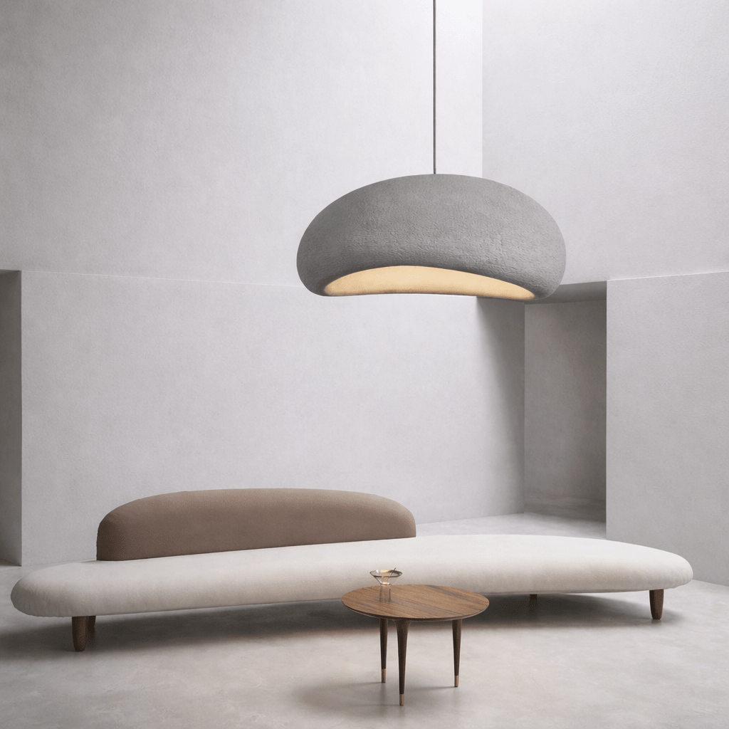 Glassfiber Pendellampe Med Minimalistisk Wabi Sabi Kjøkkenbelysning
