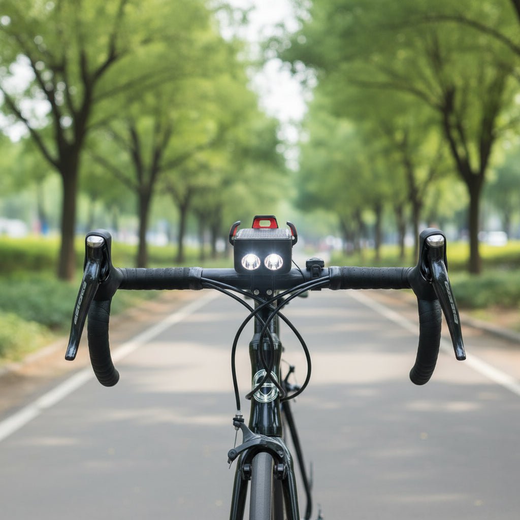 פנס קדמי לאופניים CYCLOLIGHT עם סוללת גיבוי ומחזיק טלפון