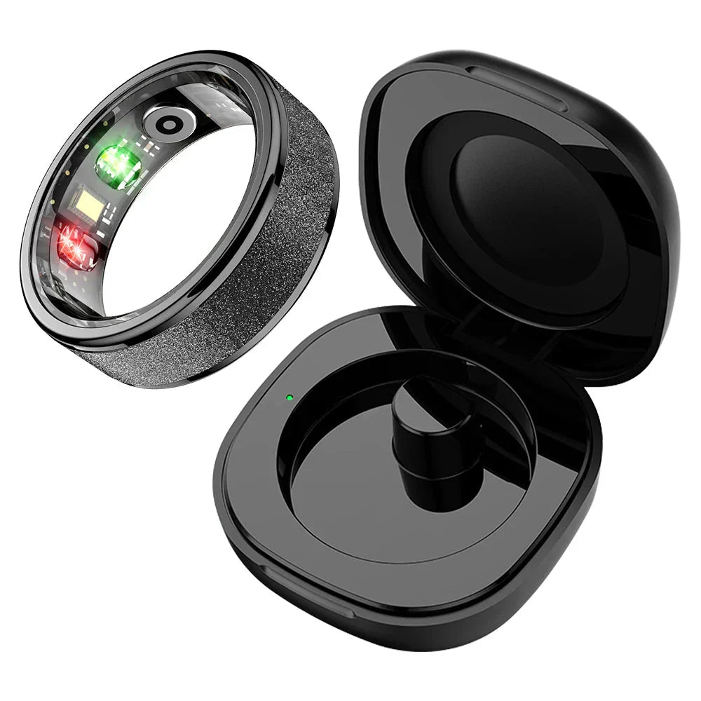 Anillo Inteligente FITCIRCLE y Estuche de Carga para Seguimiento de Salud de Hombres y Mujeres, Resistente al Agua 5ATM