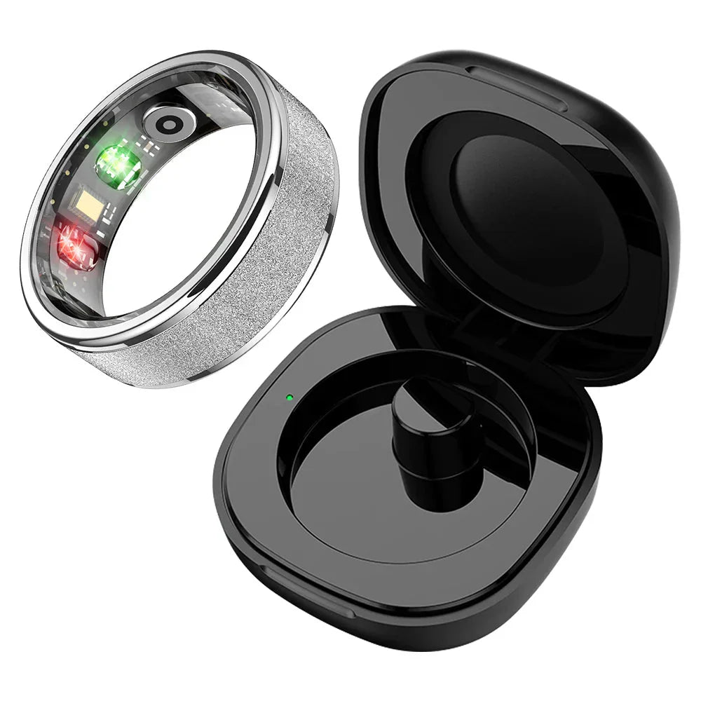 Anillo Inteligente FITCIRCLE y Estuche de Carga para Seguimiento de Salud de Hombres y Mujeres, Resistente al Agua 5ATM