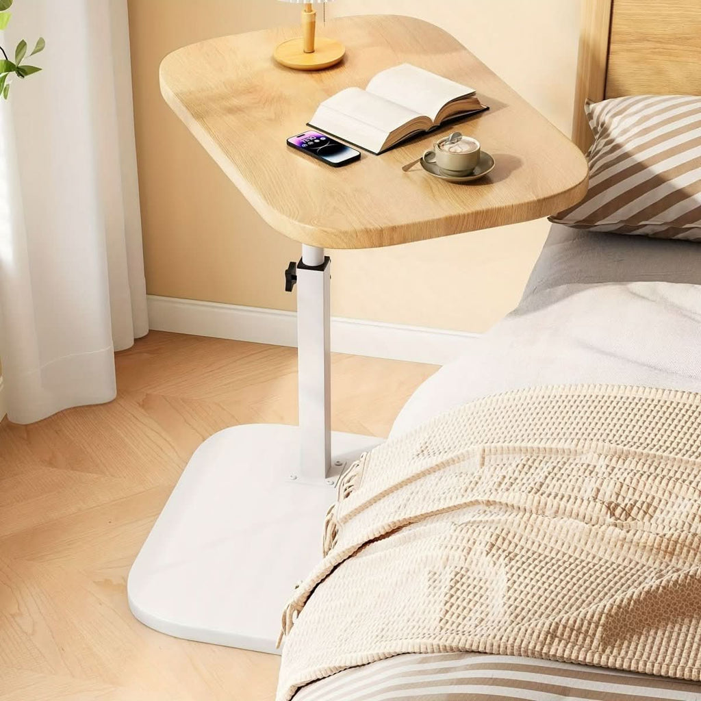 LIVELIFT Wood Top Adjustable Side Table for Sofa or Bed