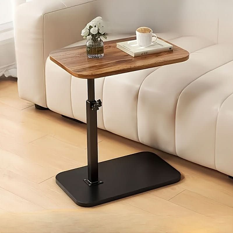 LIVELIFT Wood Top Adjustable Side Table for Sofa or Bed