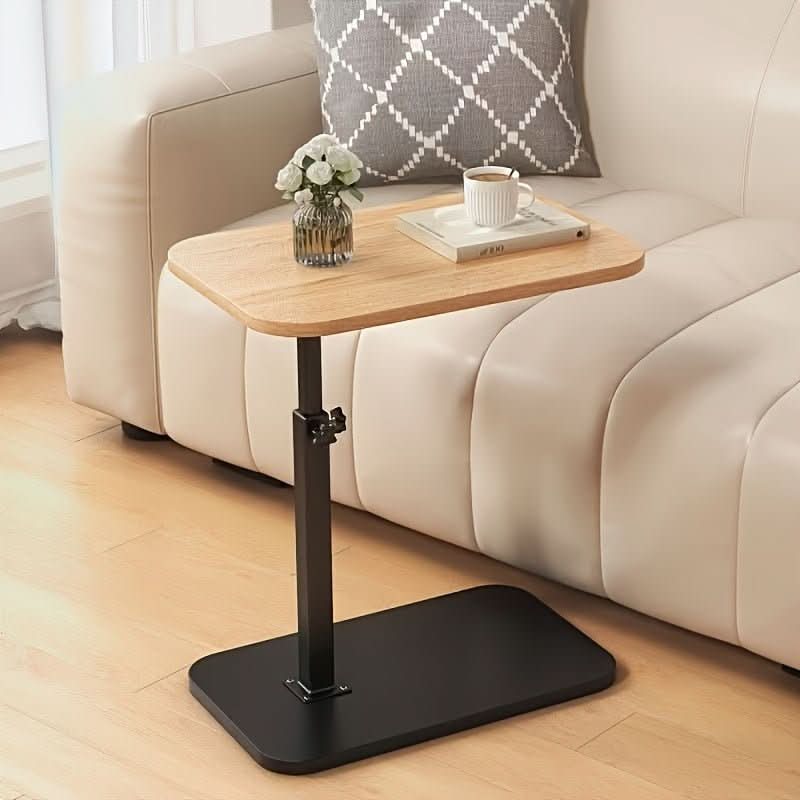 LIVELIFT Wood Top Adjustable Side Table for Sofa or Bed