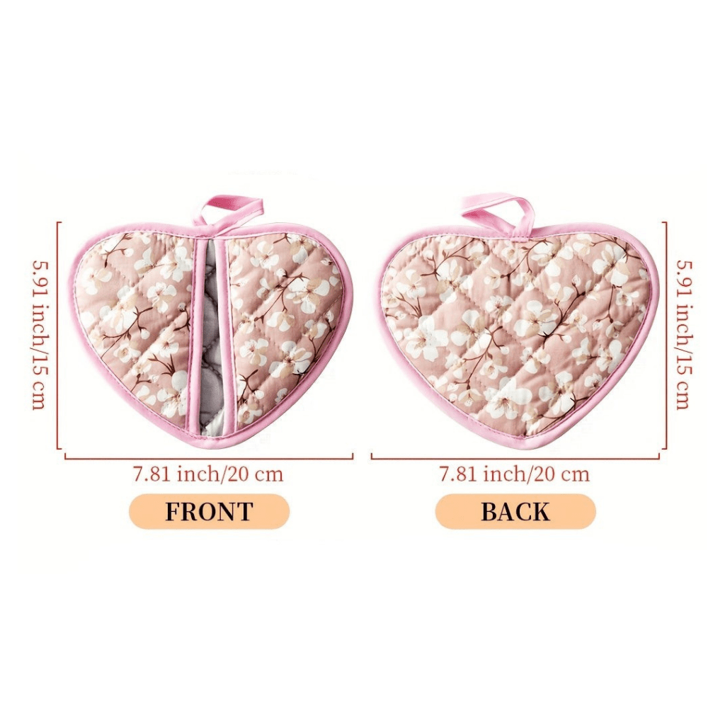 FloralHeart Vintage Potholders Set For Heat Resistance | compagnien