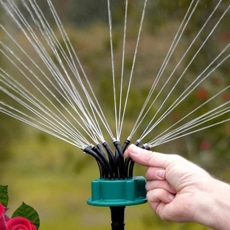 FlowRing automatisk sprinkler med flere hoveder giver 360 graders dækning til havevanding | compagnien
