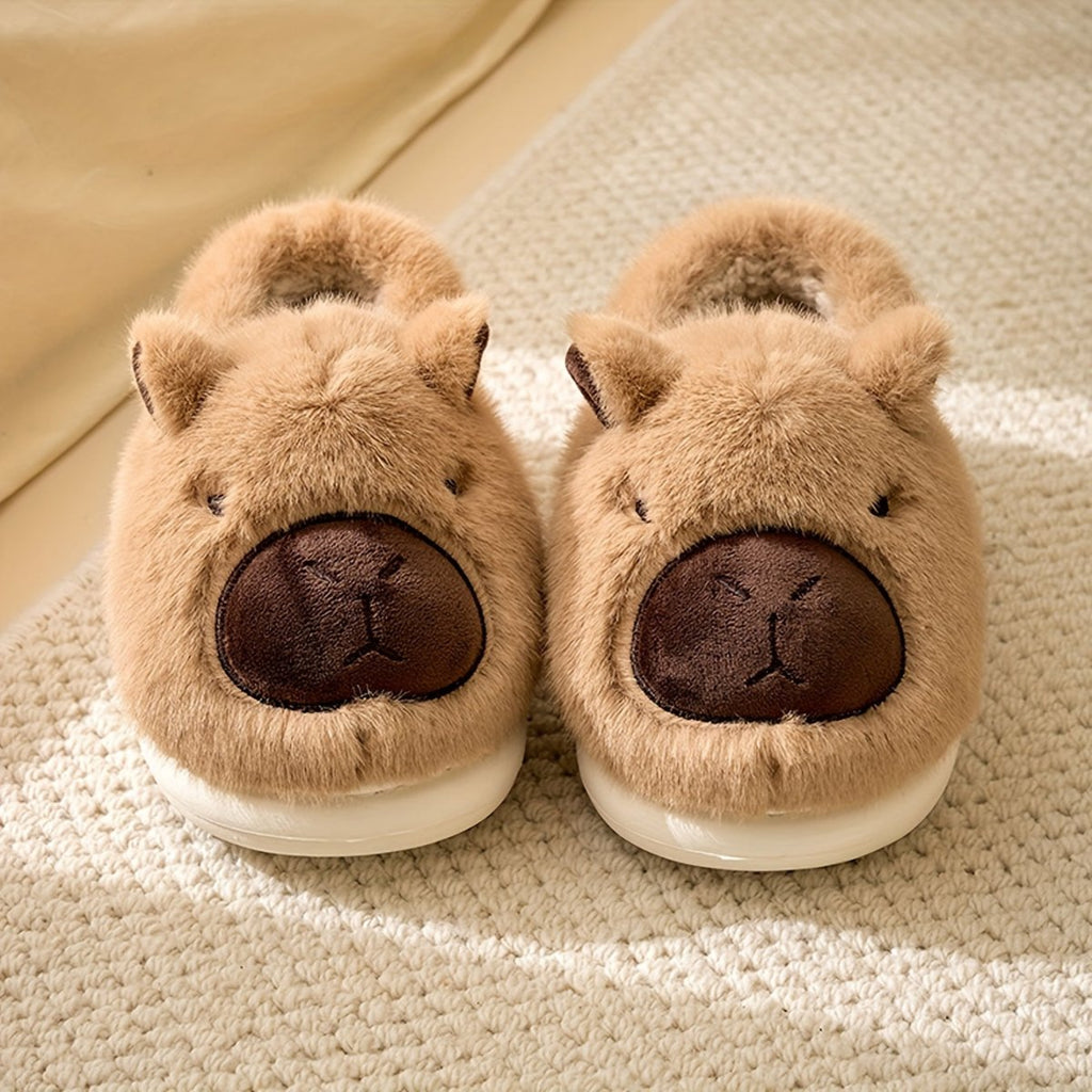 FLUFFBARA plüss kapibara papucs beltéri kényelemhez, csúszásmentes talppal