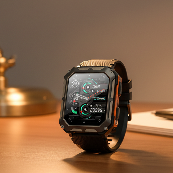 Aureon Steel Smartwatch-kompanjon Hållbar Hälsospårare i Rostfritt Stål