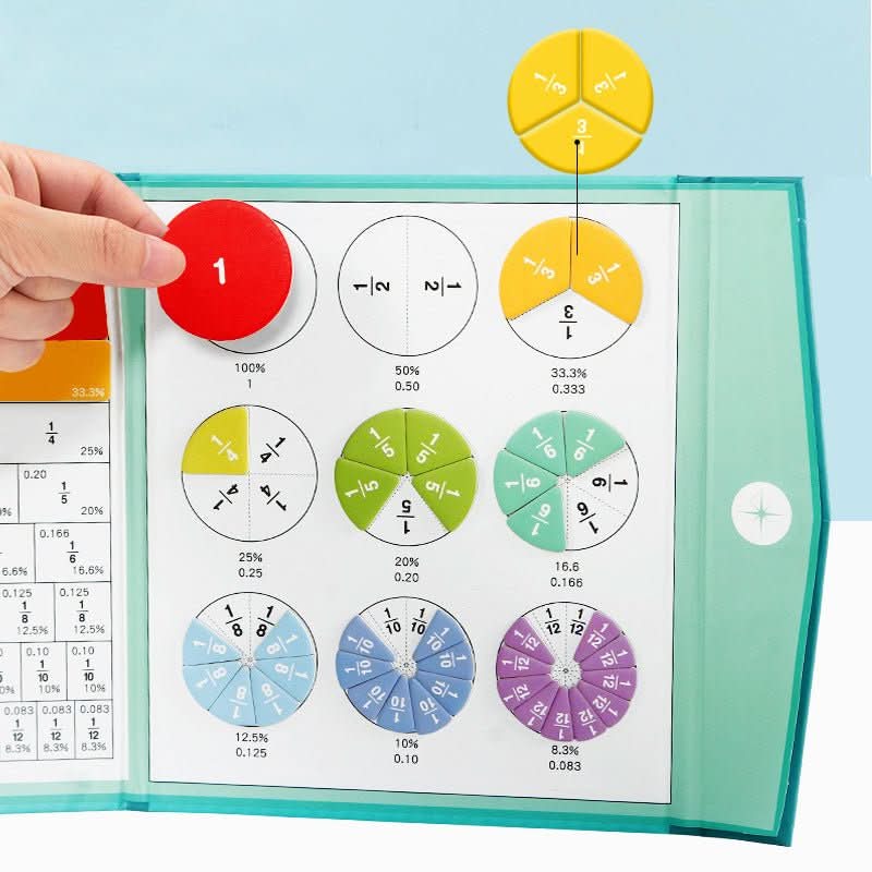 FracLuxe Set mit magnetischen Bruchscheiben für Brüche und Dezimalzahlen
