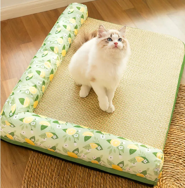 Summer Cooling Relief Pad With Elevated Edge For Cats
