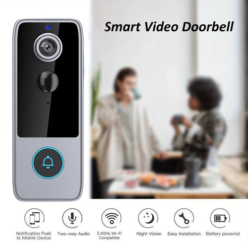 Bezprzewodowy dzwonek do drzwi zasilany baterią, bez miesięcznego abonamentu | compagnien